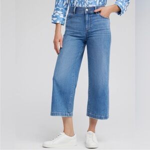 Chico's Light Blue Straight Leg Cropped Jeans